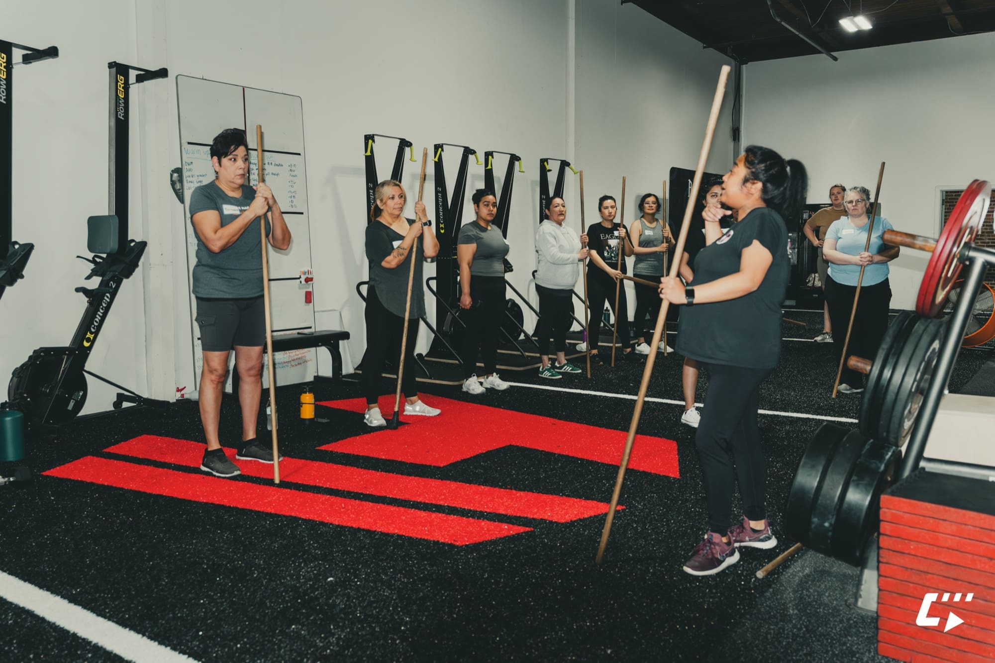HSC Gym members practising movement together in a coached group session